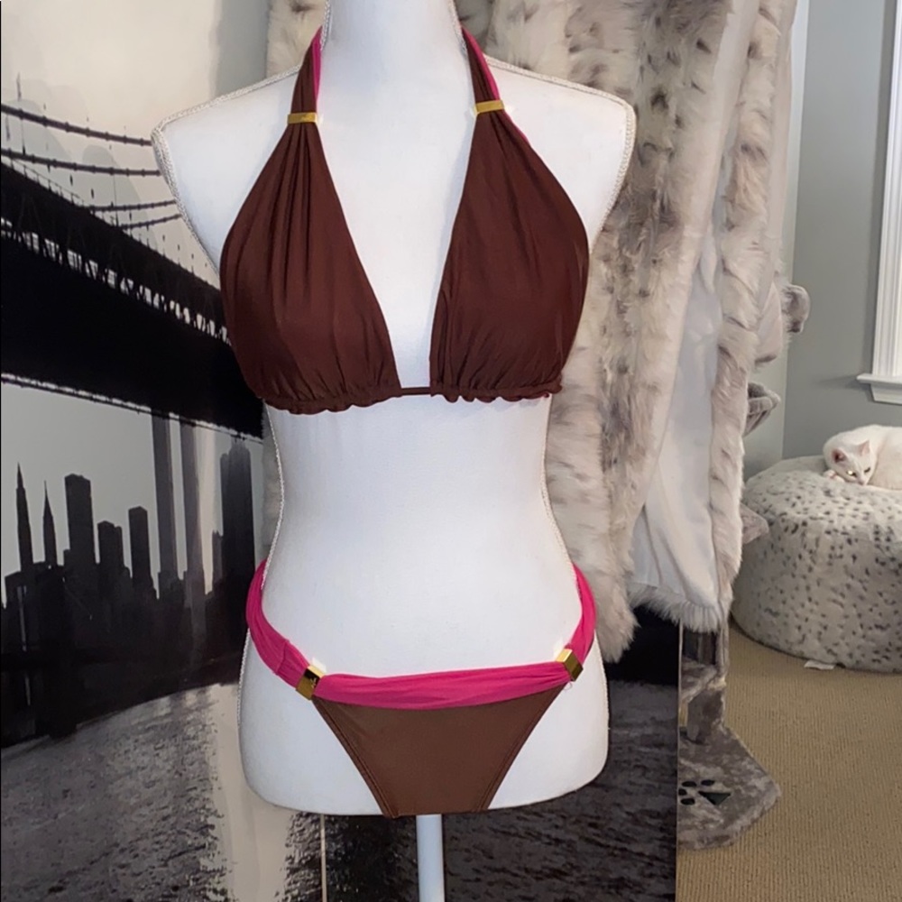 Brown/pink bikini
